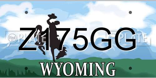 Z175GG Wyoming License Plate