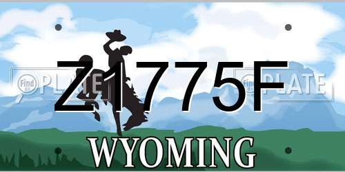 Z1775F Wyoming License Plate