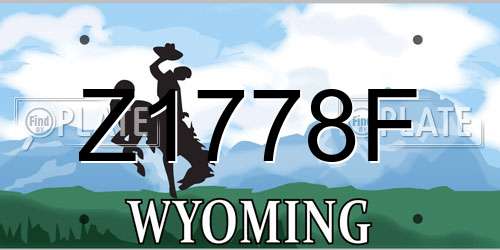 Z1778F Wyoming License Plate