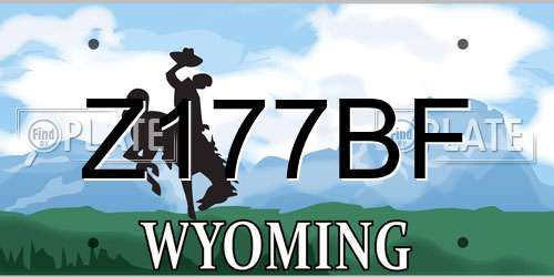 Z177BF Wyoming License Plate
