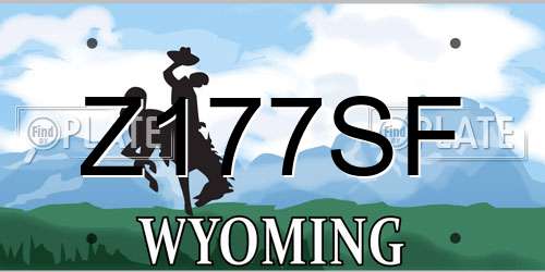 Z177SF Wyoming License Plate