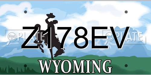 Z178EV Wyoming License Plate