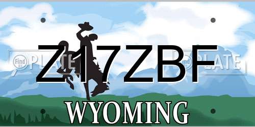 Z17ZBF Wyoming License Plate