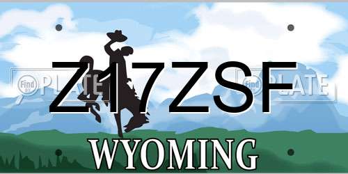 Z17ZSF Wyoming License Plate