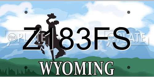 Z183FS Wyoming License Plate