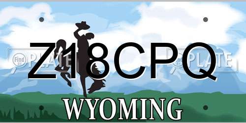 Z18CPQ Wyoming License Plate