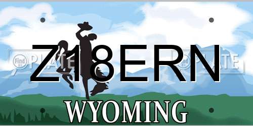 Z18ERN Wyoming License Plate