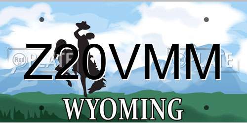Z20VMM Wyoming License Plate