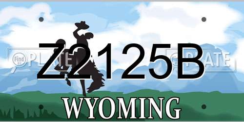 Z2125B Wyoming License Plate