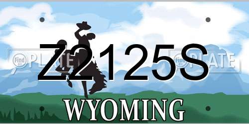 Z2125S Wyoming License Plate