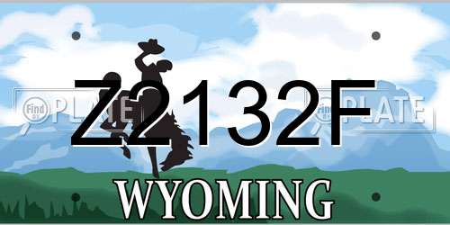 Z2132F Wyoming License Plate