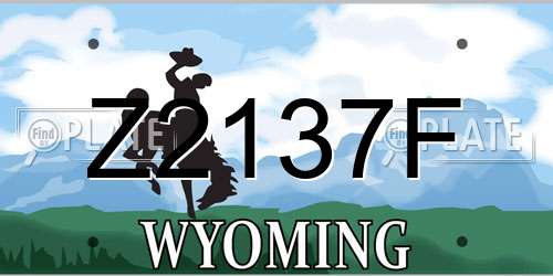 Z2137F Wyoming License Plate