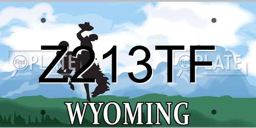 Z213TF Wyoming License Plate