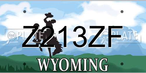 Z213ZF Wyoming License Plate