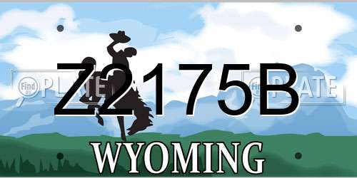 Z2175B Wyoming License Plate