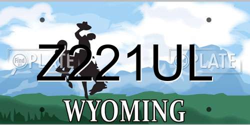 Z221UL Wyoming License Plate