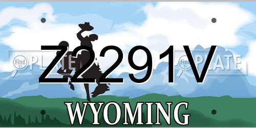 Z2291V Wyoming License Plate