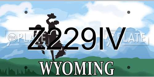 Z229IV Wyoming License Plate
