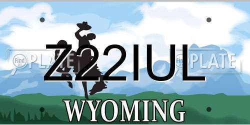 Z22IUL Wyoming License Plate
