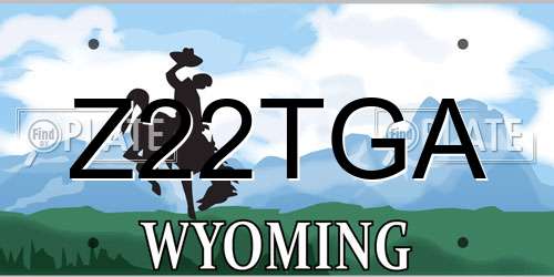 Z22TGA Wyoming License Plate