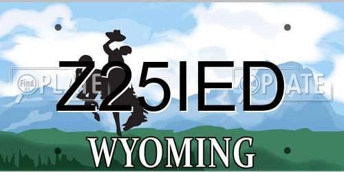 Z25IED Wyoming License Plate