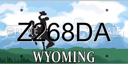 Z268DA Wyoming License Plate