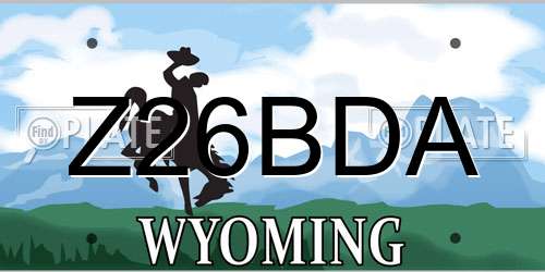 Z26BDA Wyoming License Plate