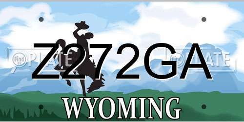 Z272GA Wyoming License Plate