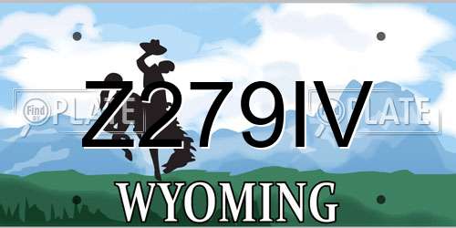 Z279IV Wyoming License Plate