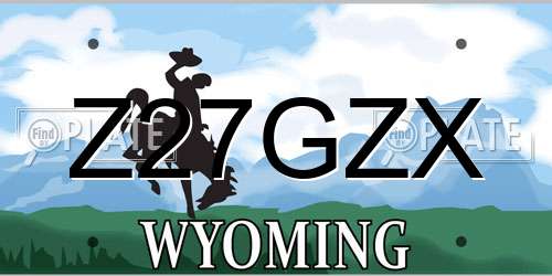 Z27GZX Wyoming License Plate