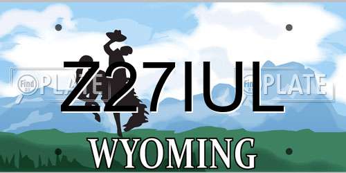 Z27IUL Wyoming License Plate