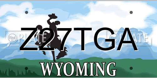 Z27TGA Wyoming License Plate