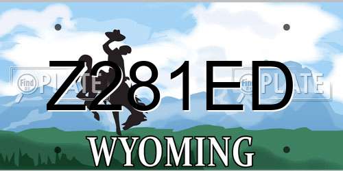 Z281ED Wyoming License Plate