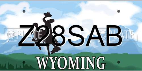 Z28SAB Wyoming License Plate