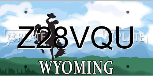 Z28VQU Wyoming License Plate