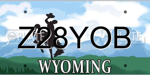 Z28YOB Wyoming License Plate