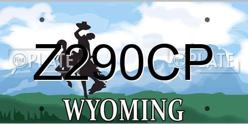 Z290CP Wyoming License Plate