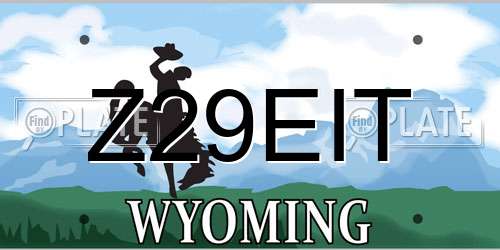 Z29EIT Wyoming License Plate