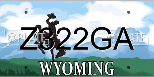 Z322GA Wyoming License Plate