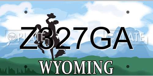 Z327GA Wyoming License Plate