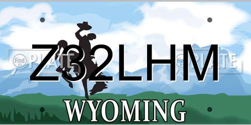 Z32LHM Wyoming License Plate