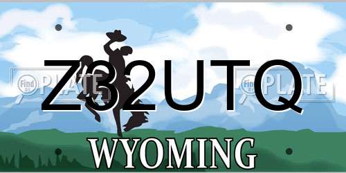 Z32UTQ Wyoming License Plate