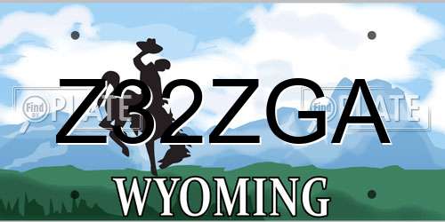Z32ZGA Wyoming License Plate