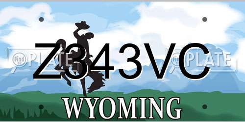 Z343VC Wyoming License Plate