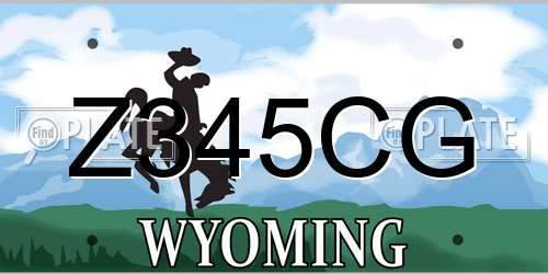 Z345CG Wyoming License Plate