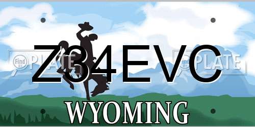 Z34EVC Wyoming License Plate