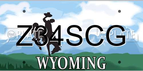 Z34SCG Wyoming License Plate