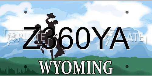 Z360YA Wyoming License Plate