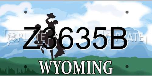 Z3635B Wyoming License Plate