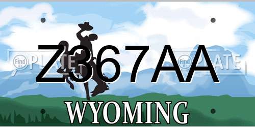 Z367AA Wyoming License Plate